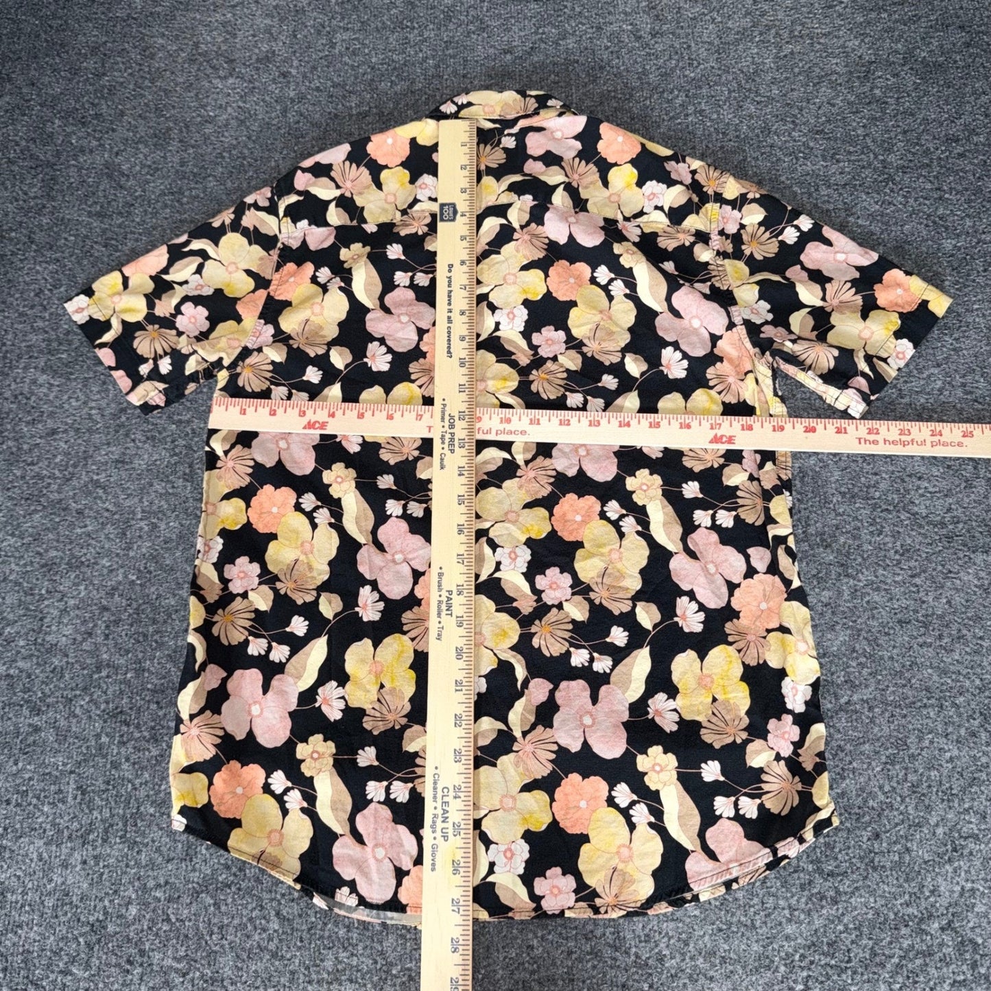 RVCA Mens Small Floral AOP Short Sleeve Button Up Shirt Regular Fit Surf Casual