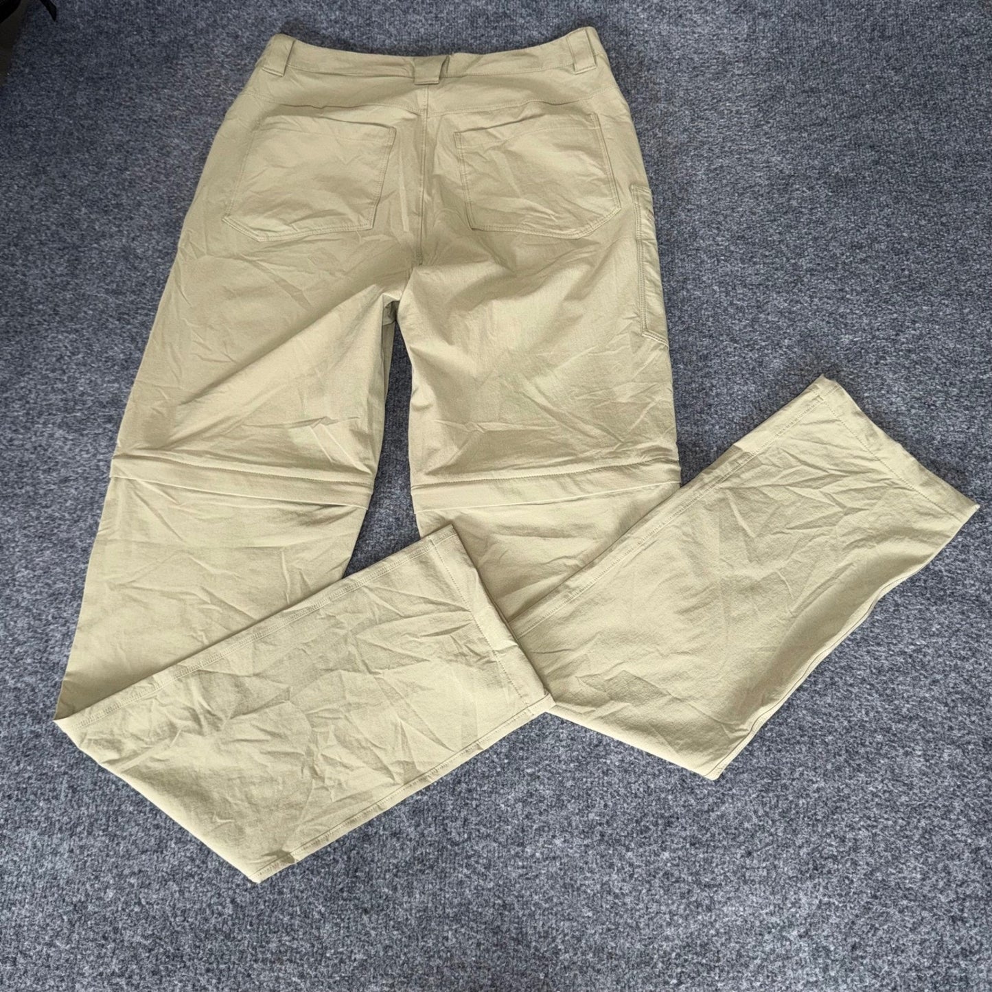 American Tall Mens 32x36 Convertible Cargo Hiking Pants Khaki Tan Outdoor Trail