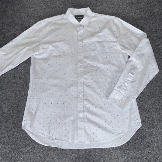 Bonobos Shirt Men Large Slim Fit Ditsy Dot Long Sleeve Button Down Office Casual