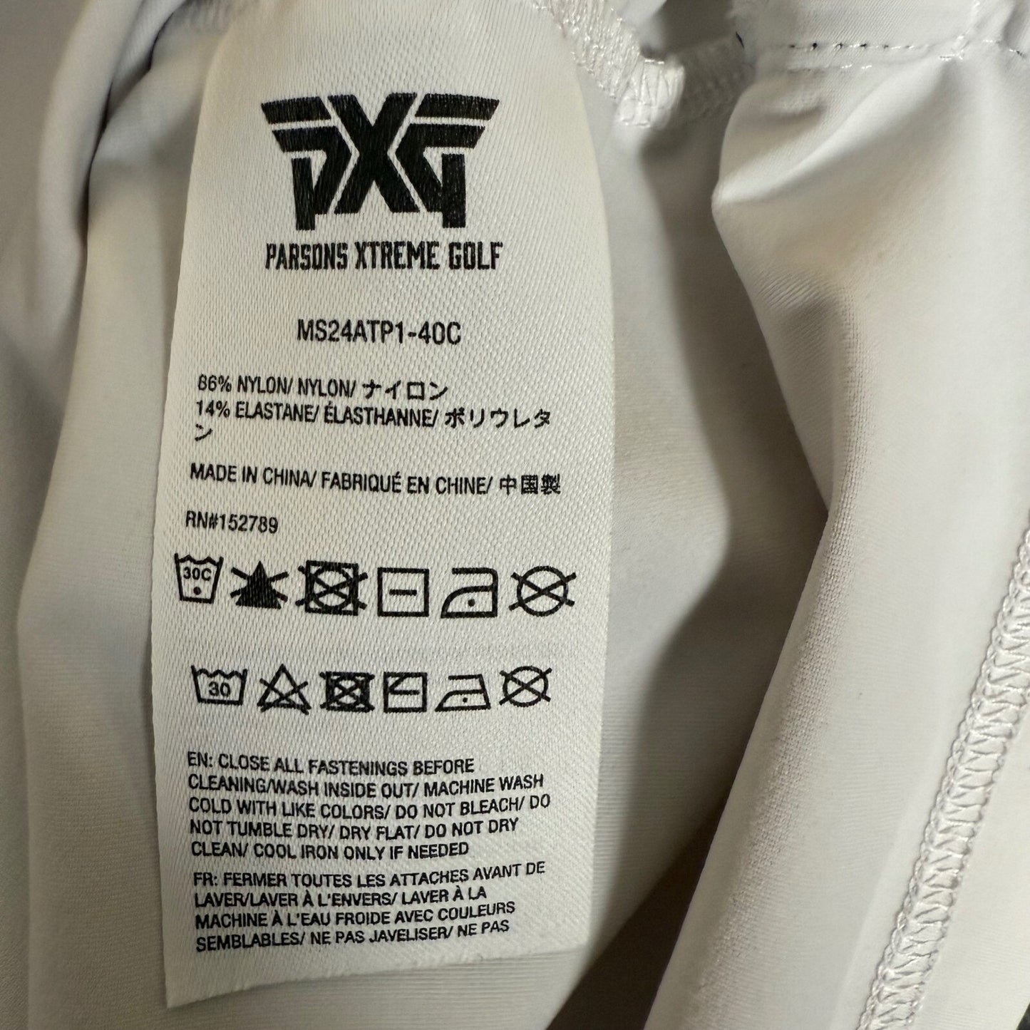 PXG Golf Polo Shirt Athletic Fit Moisture Wicking Blue White Mens Size S