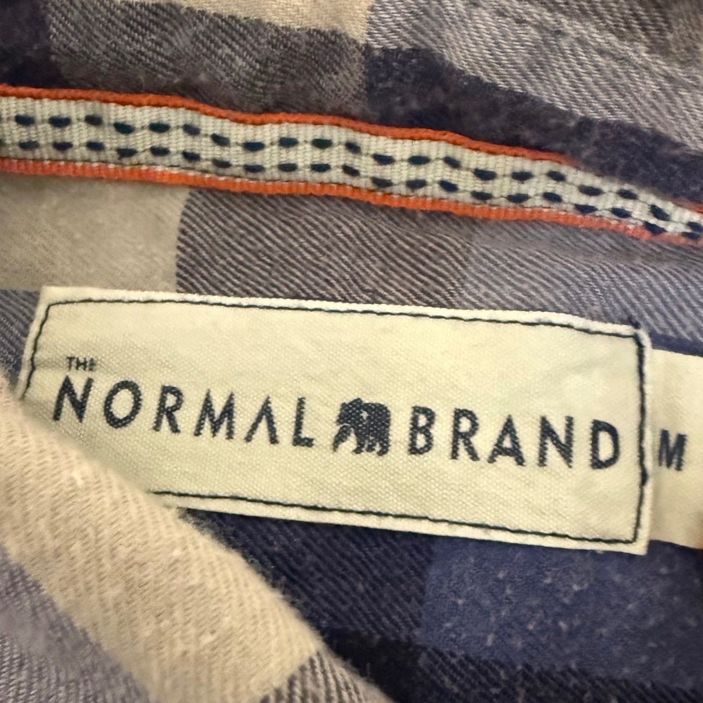 The Normal Brand Shirt Mens M Blue Plaid Long Sleeve Button Up Casual Everyday