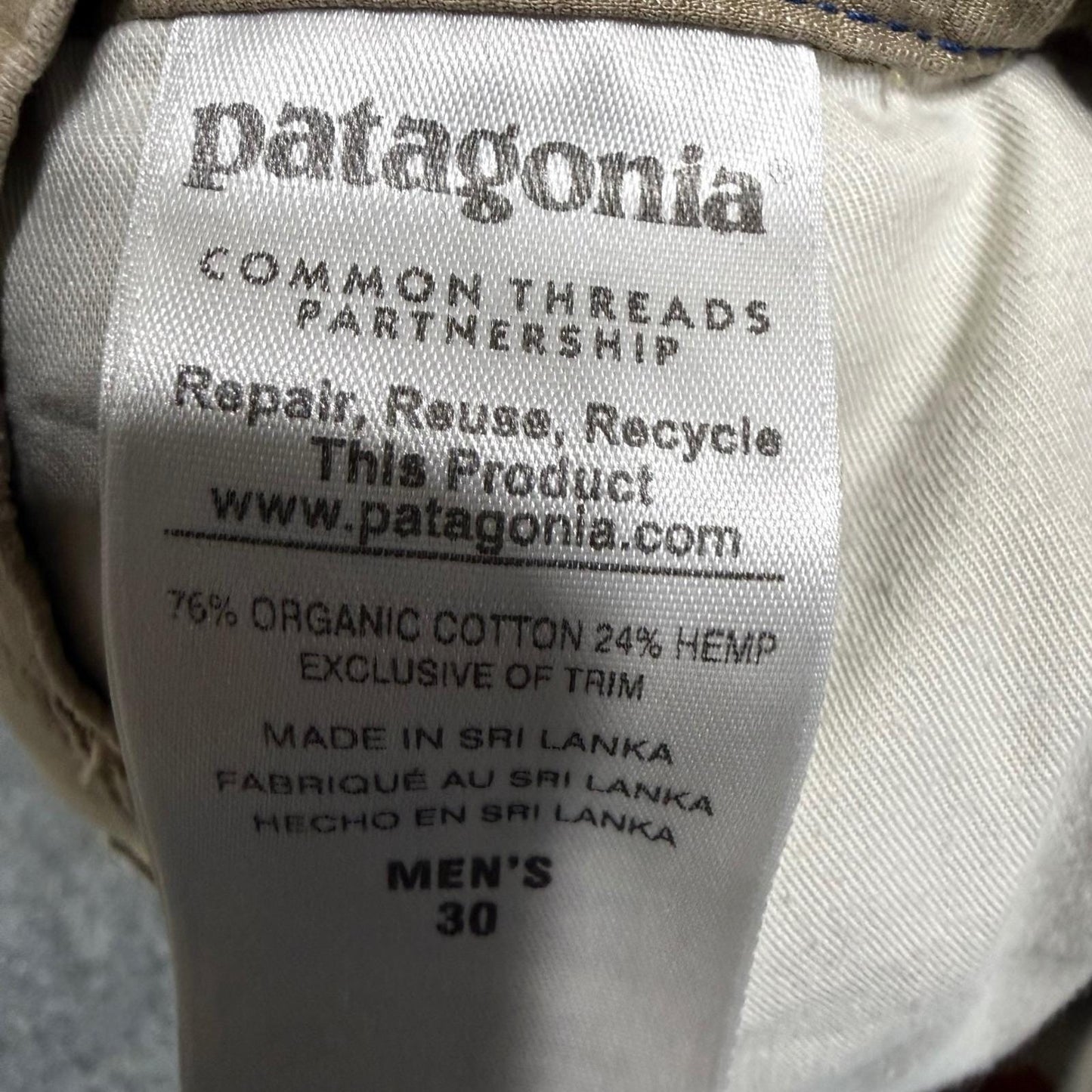 Patagonia Lightweight All-Wear Hemp Mens Shorts Tan 30 Casual Summer Outdoor
