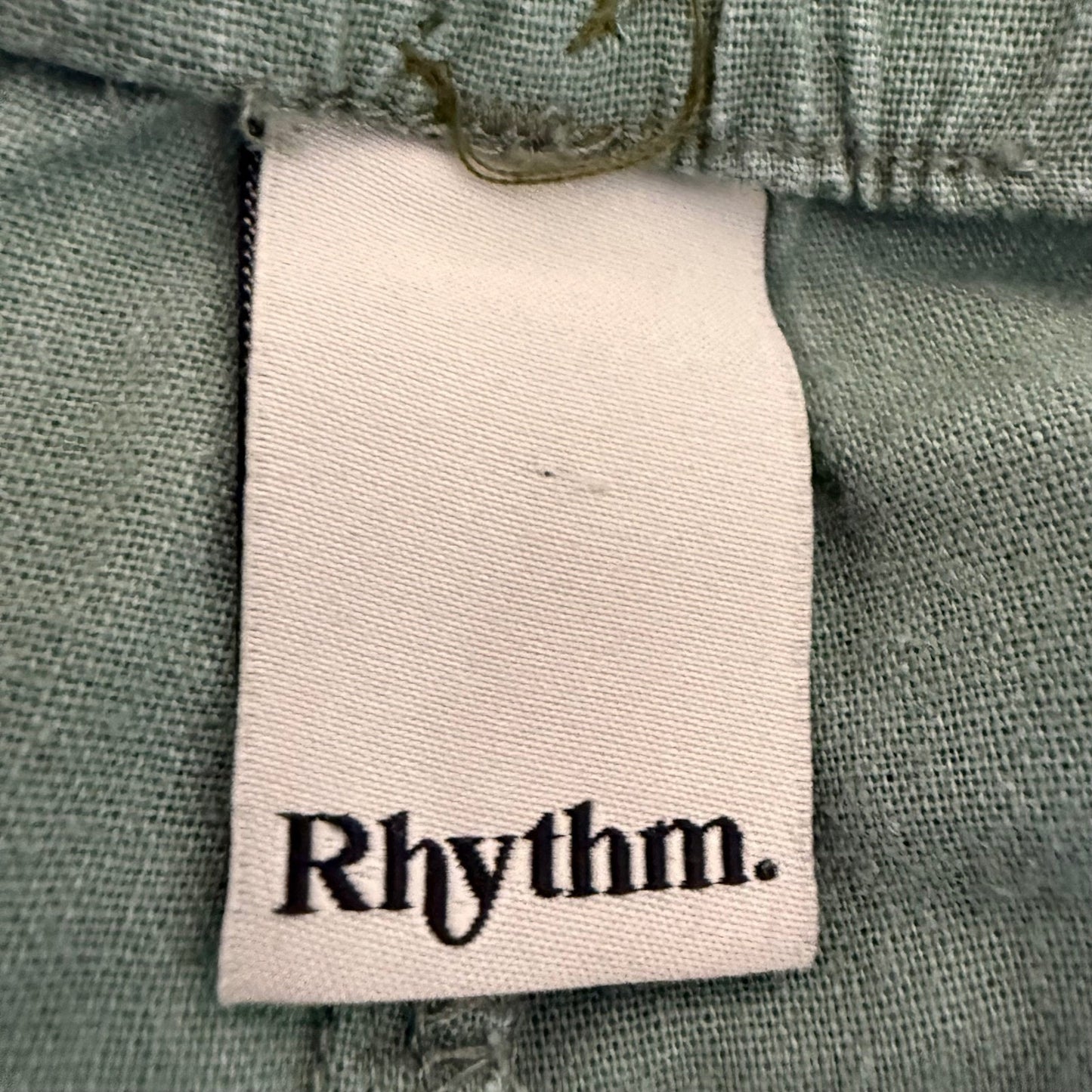 Rhythm Mens 36x26 Pants Green Linen Blend Casual Relaxed Resort Beach Vacation