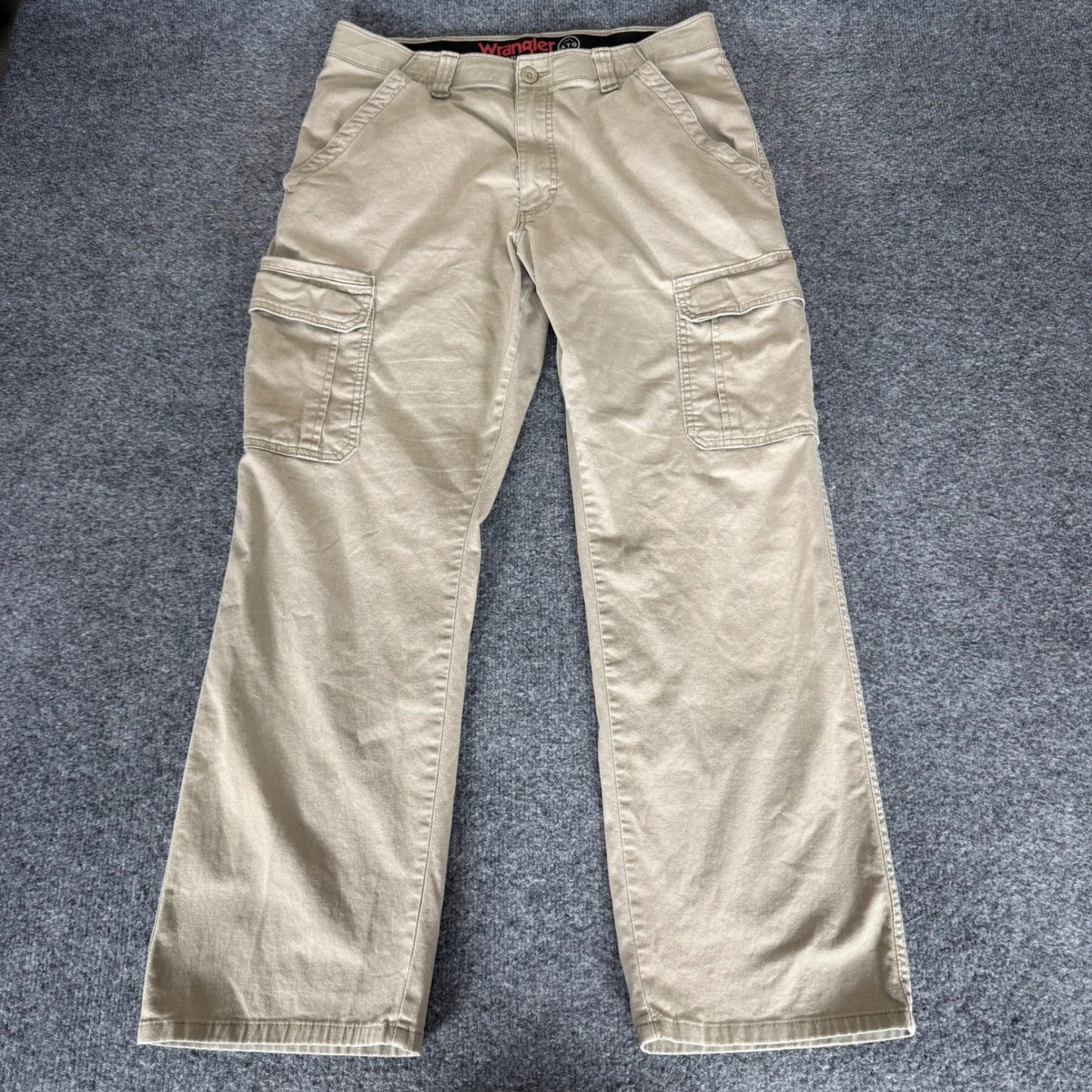Wrangler ATG All Terrain Gear Mens Cargo Pant Beige 34x30 Outdoor Hiking Utility
