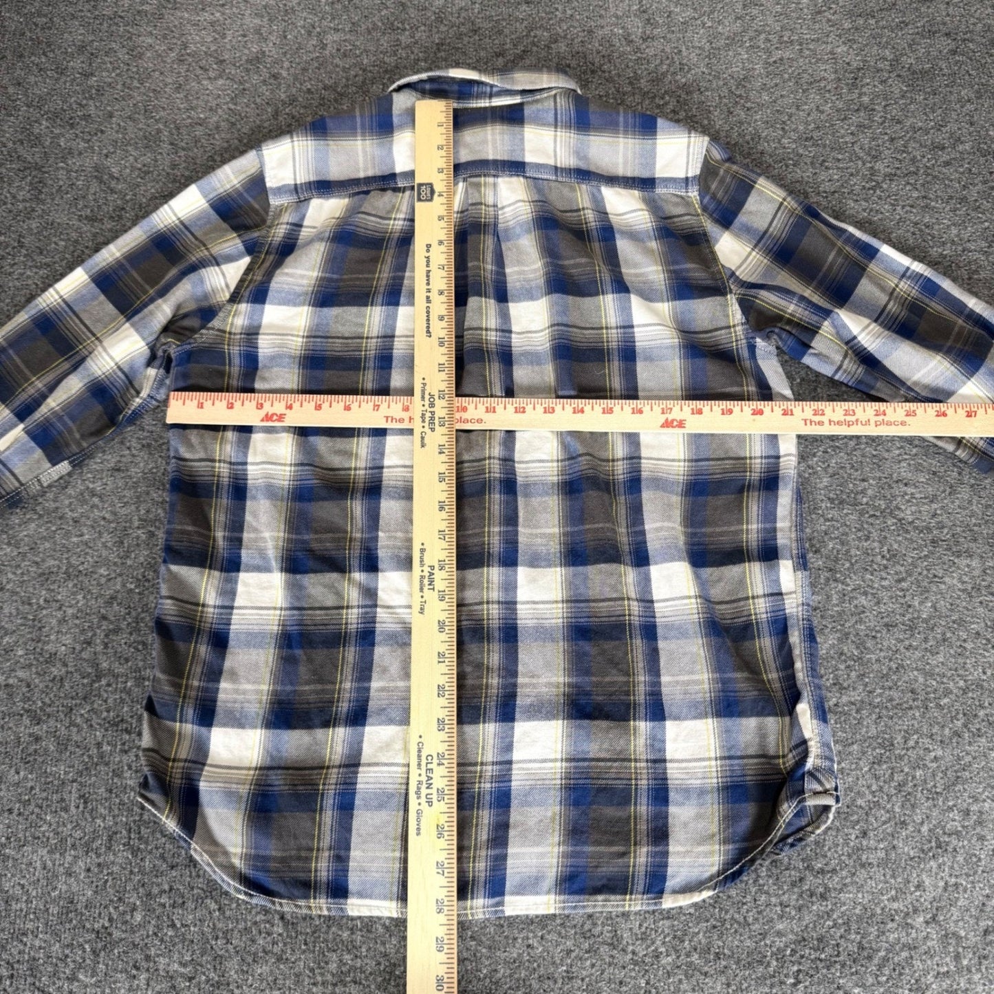 Vans Off The Wall Mens M Blue Plaid Flannel Long Sleeve Button Up Shirt Skate