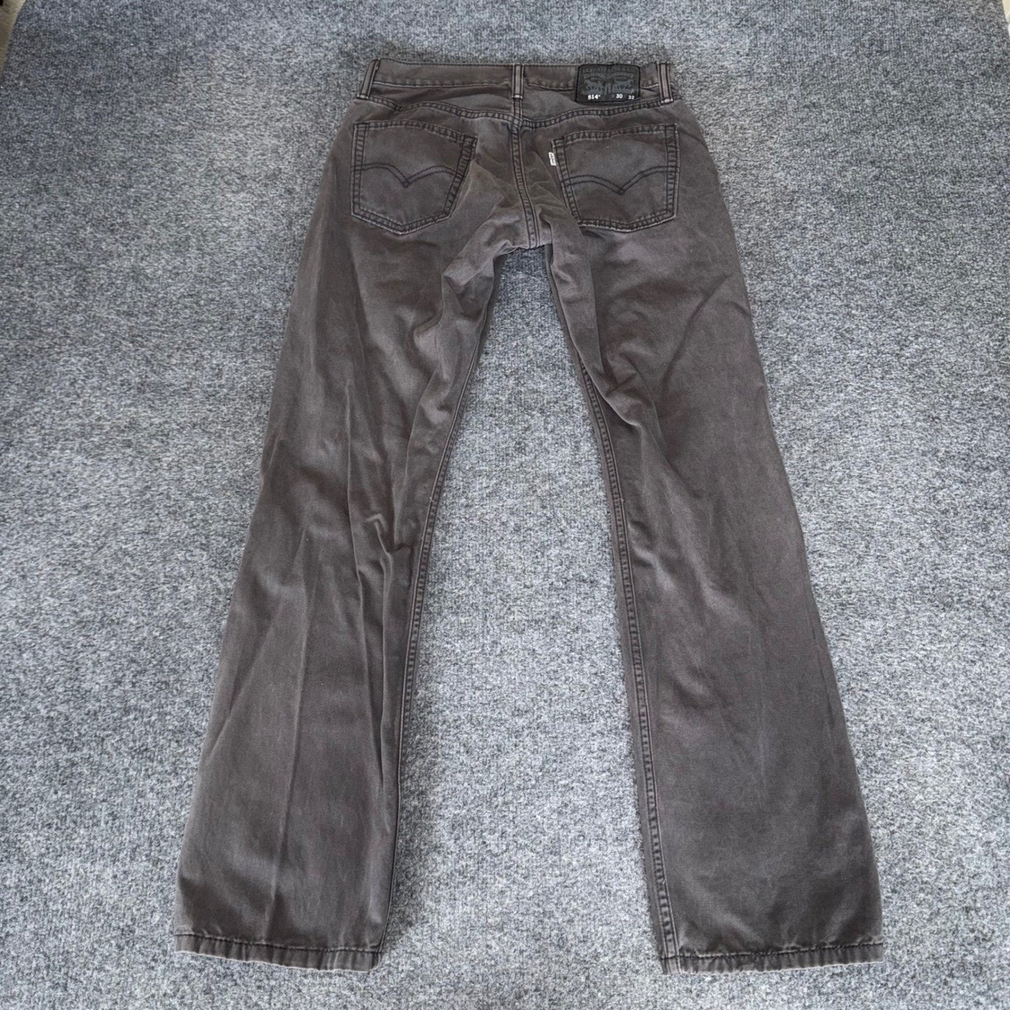 Levis 514 Straight Fit Pants Mens 30x32 (Fits 30x30) Charcoal Grey Cotton Denim