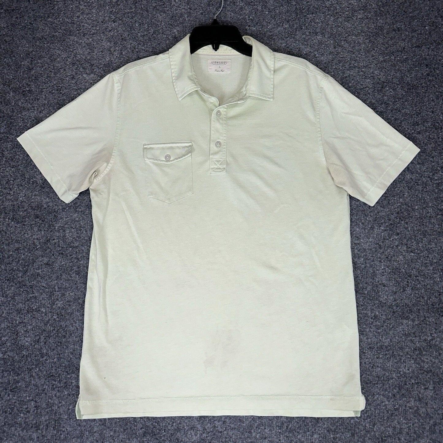 Linksoul Polo Shirt Men Large Green Short Sleeve Pocket Golf Casual Cotton Adult