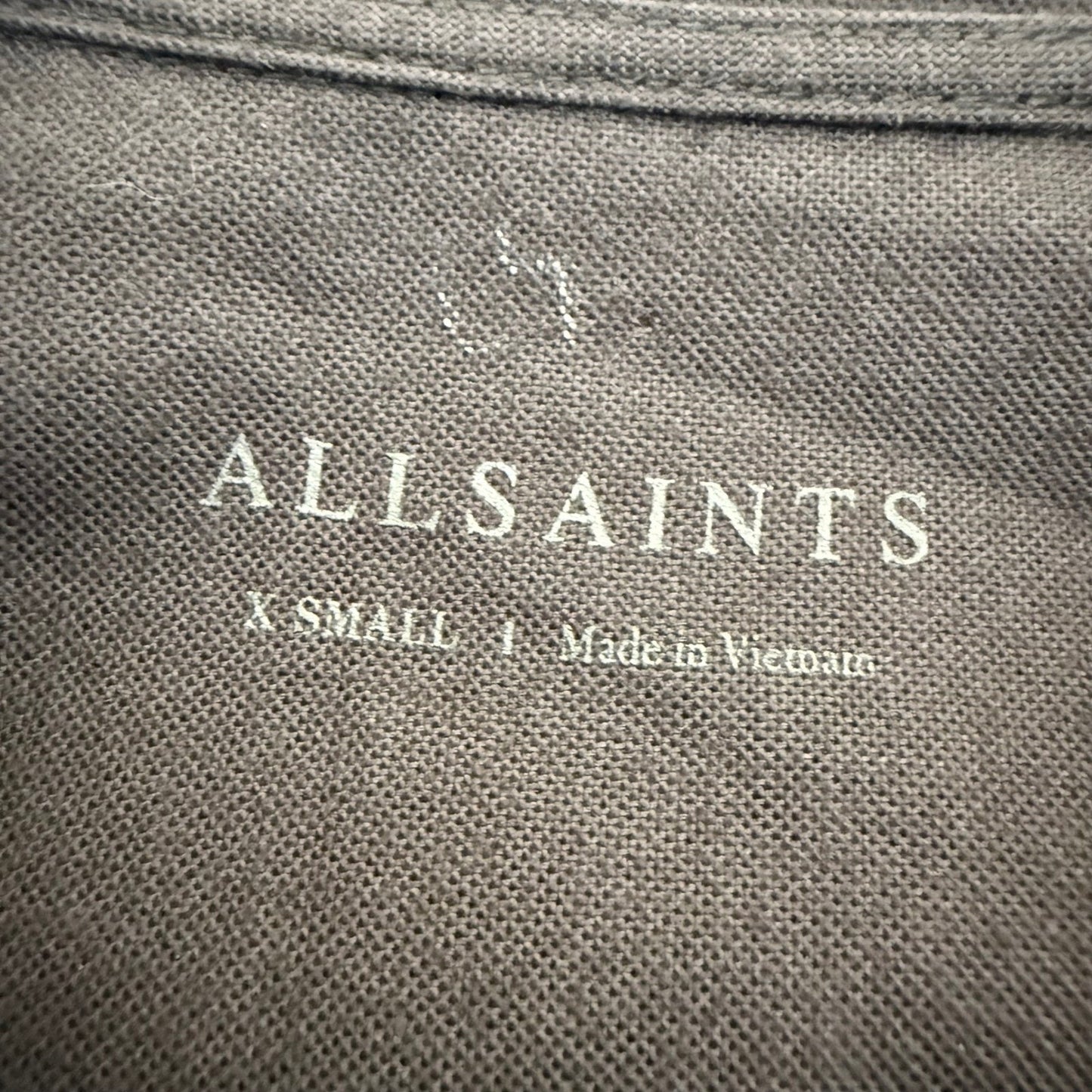 AllSaints Huntingdon Long Sleeve Shirt Mens XS Gray Cotton Button Up Casual