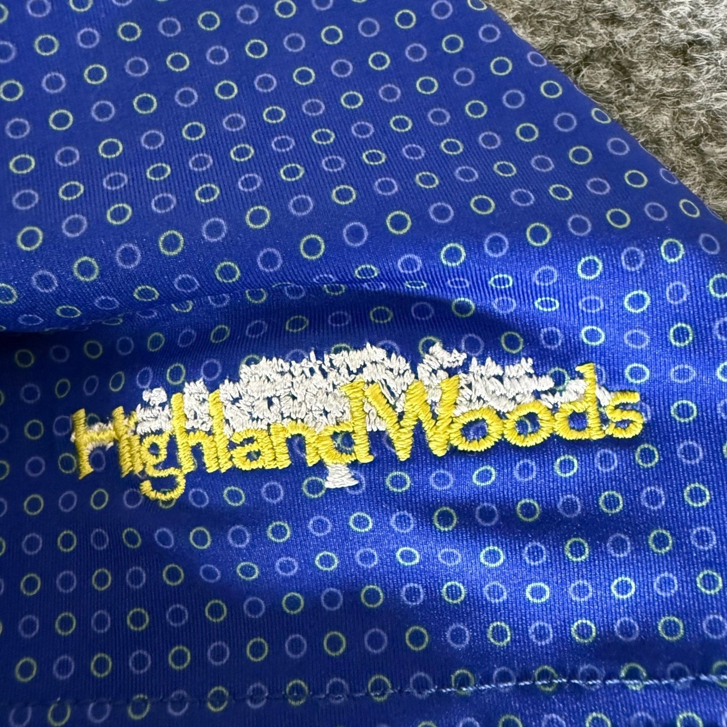 Turtleson Golf Polo Shirt Mens Large Blue Geometric Performance Short Sleeve