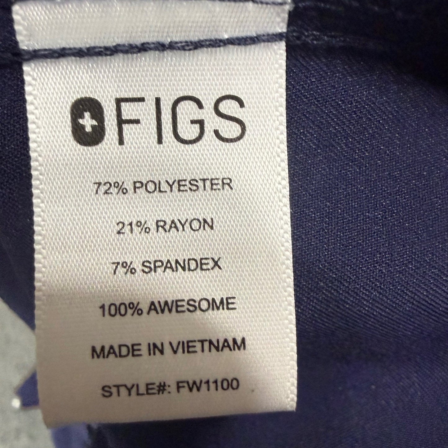 FIGS Casma 3 Pocket Scrub Top Womens XL Navy Blue V-Neck Stretch Medical Uniform