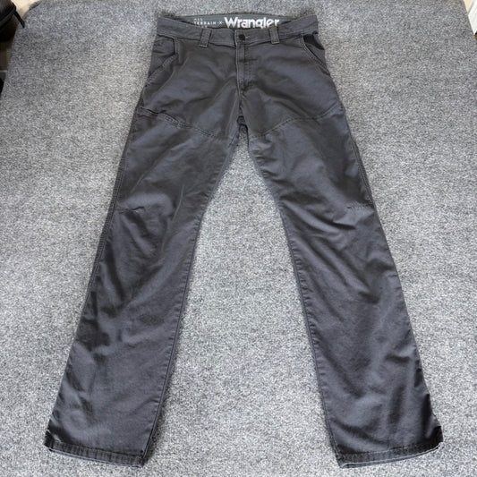 Wrangler ATG Mens Cargo Pants Gray 34x34 Outdoor Hiking Utility Stretch Trail