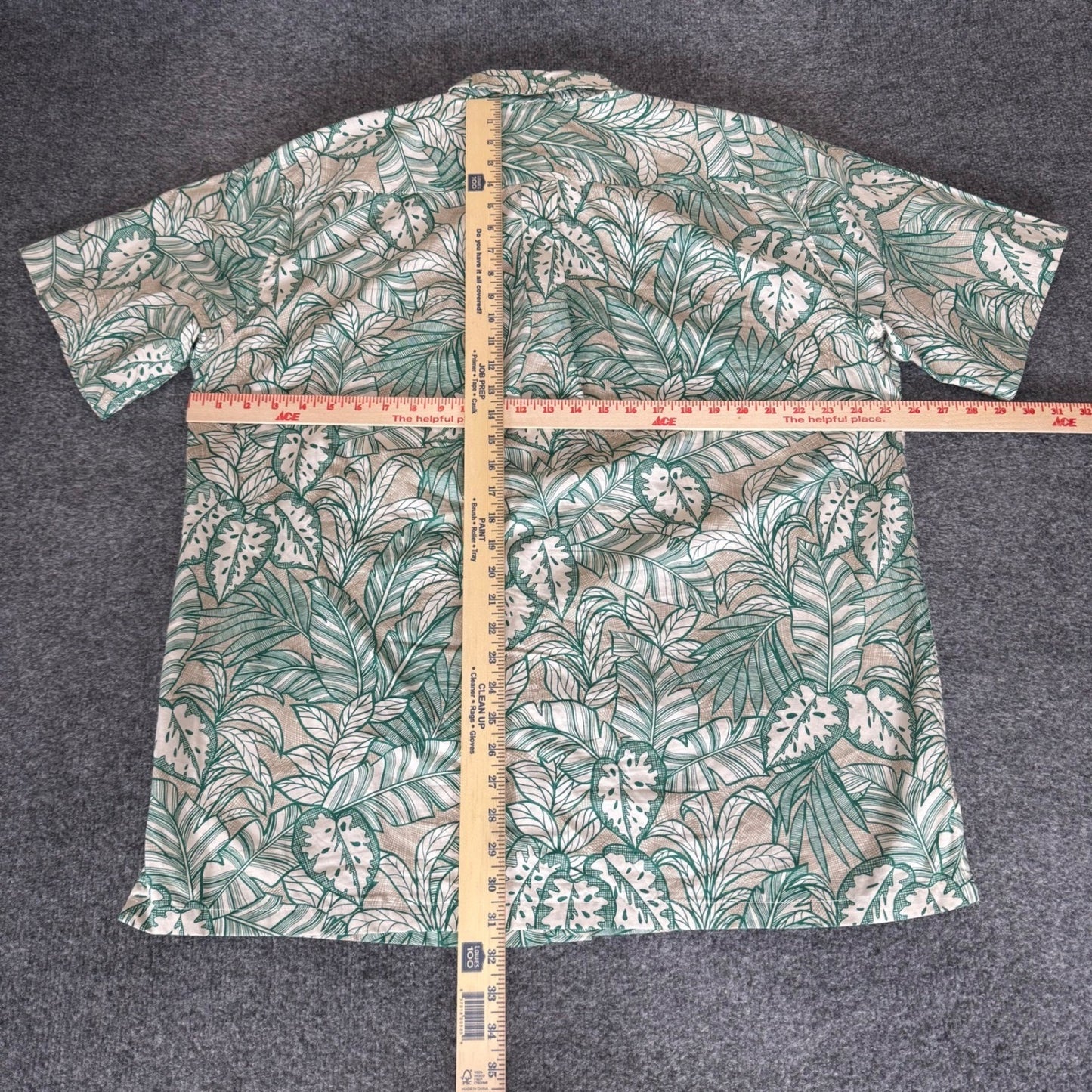 Cooke Street Hawaiian Shirt Mens XL Green Tropical Leaf Button Up Aloha Vacation