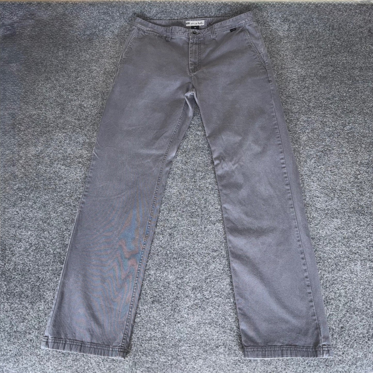 Travis Mathew Pants Mens 34x32 Gray Tencel Chino Casual Golf Comfort Everyday