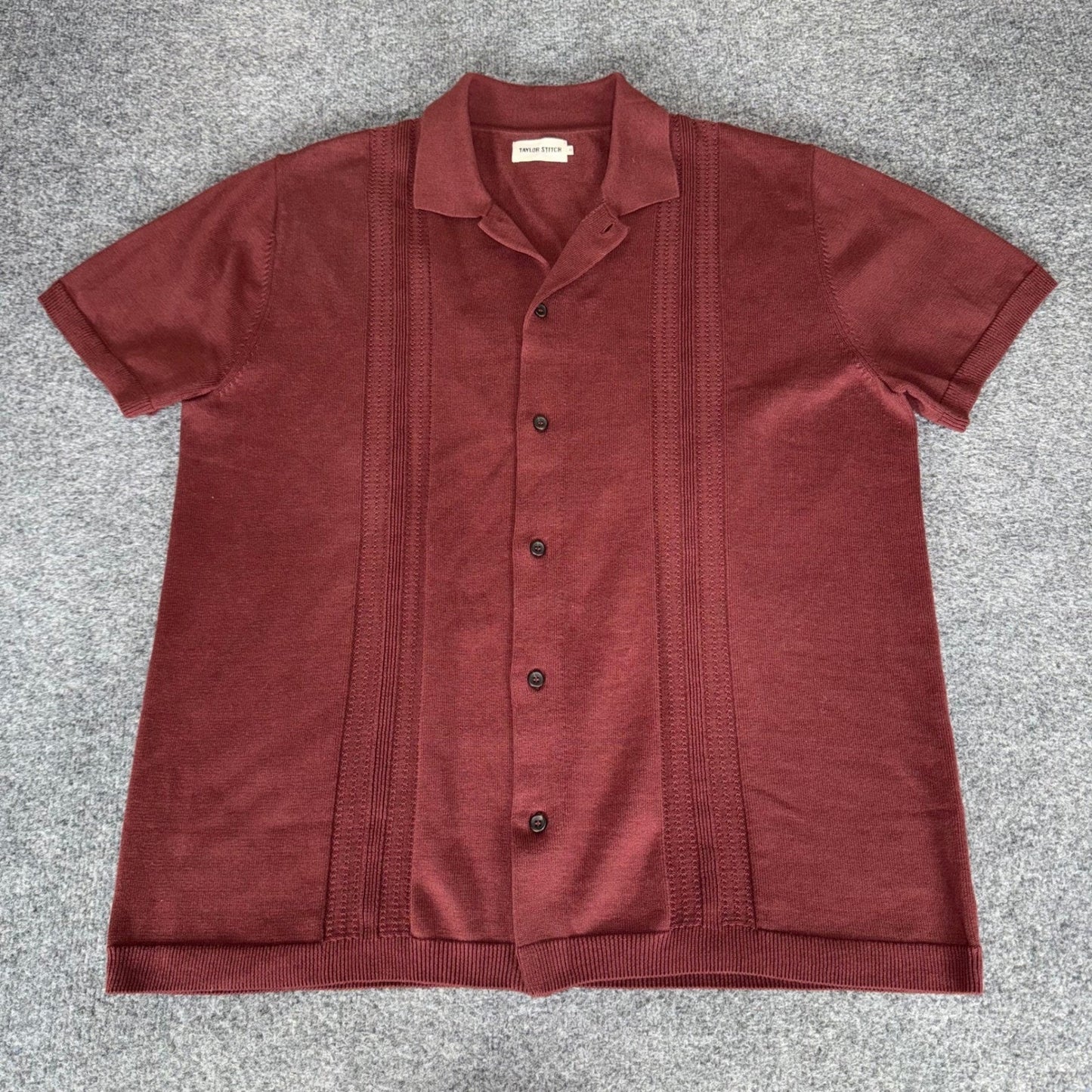 Taylor Stitch Mens Cherry Stripe Organic Cotton Knit 2XL Button Down Polo 46