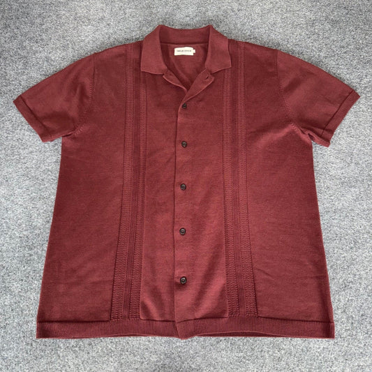 Taylor Stitch Mens Cherry Stripe Organic Cotton Knit 2XL Button Down Polo 46
