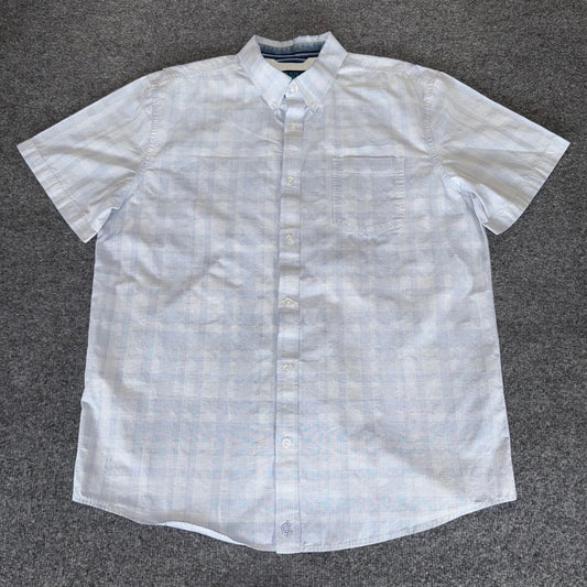 Cody James Core Shirt Plaid Button Down Short Sleeve Casual Blue Mens Medium