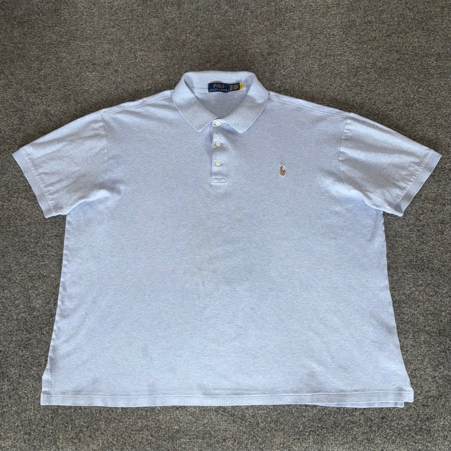 Polo Ralph Lauren Mens 2XB Blue Polo Shirt Short Sleeve Casual Big Tall Cotton
