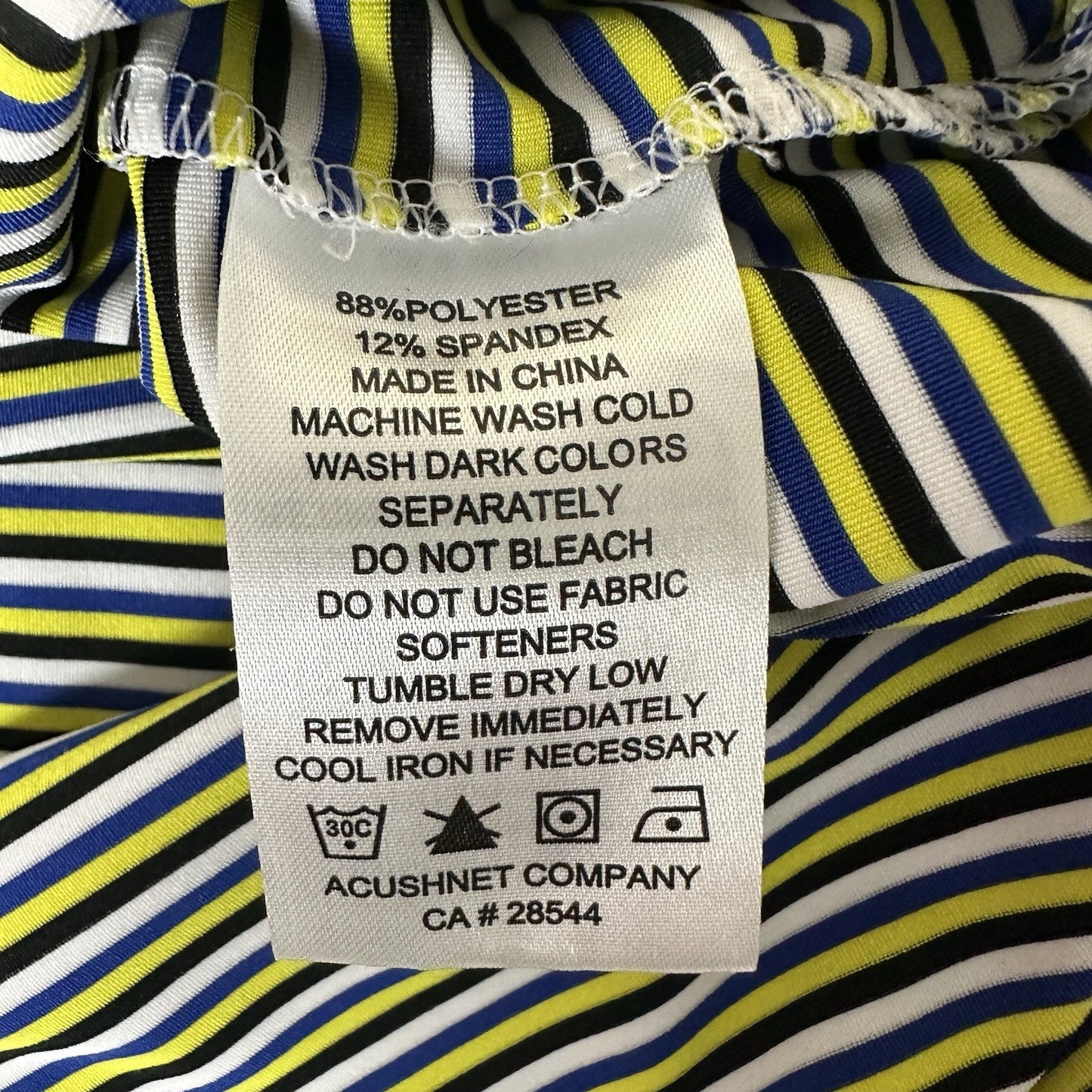 Footjoy Polo Shirt Mens Large Yellow Striped Golf Performance Short Sleeve Adult