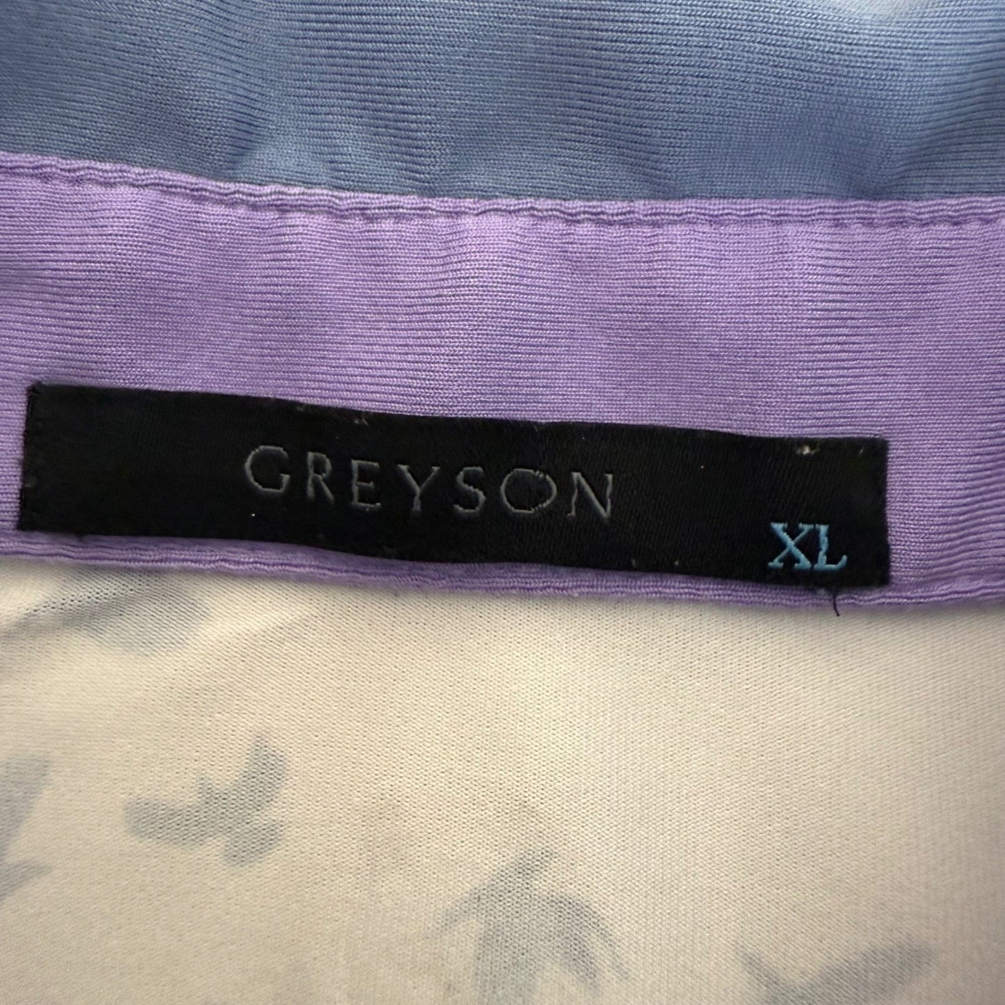 Greyson Golf Polo Shirt Mens XL White Navy Bird Geometric Short Sleeve Sawgrass