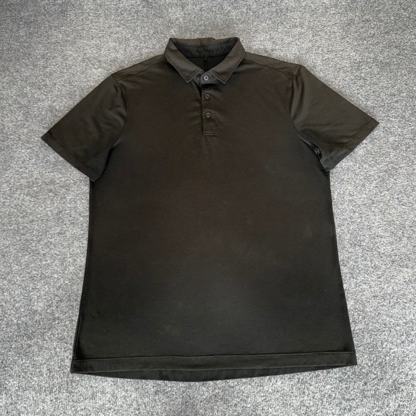 Lululemon Polo Shirt Mens L Black Athletic Performance Short Sleeve Golf Casual