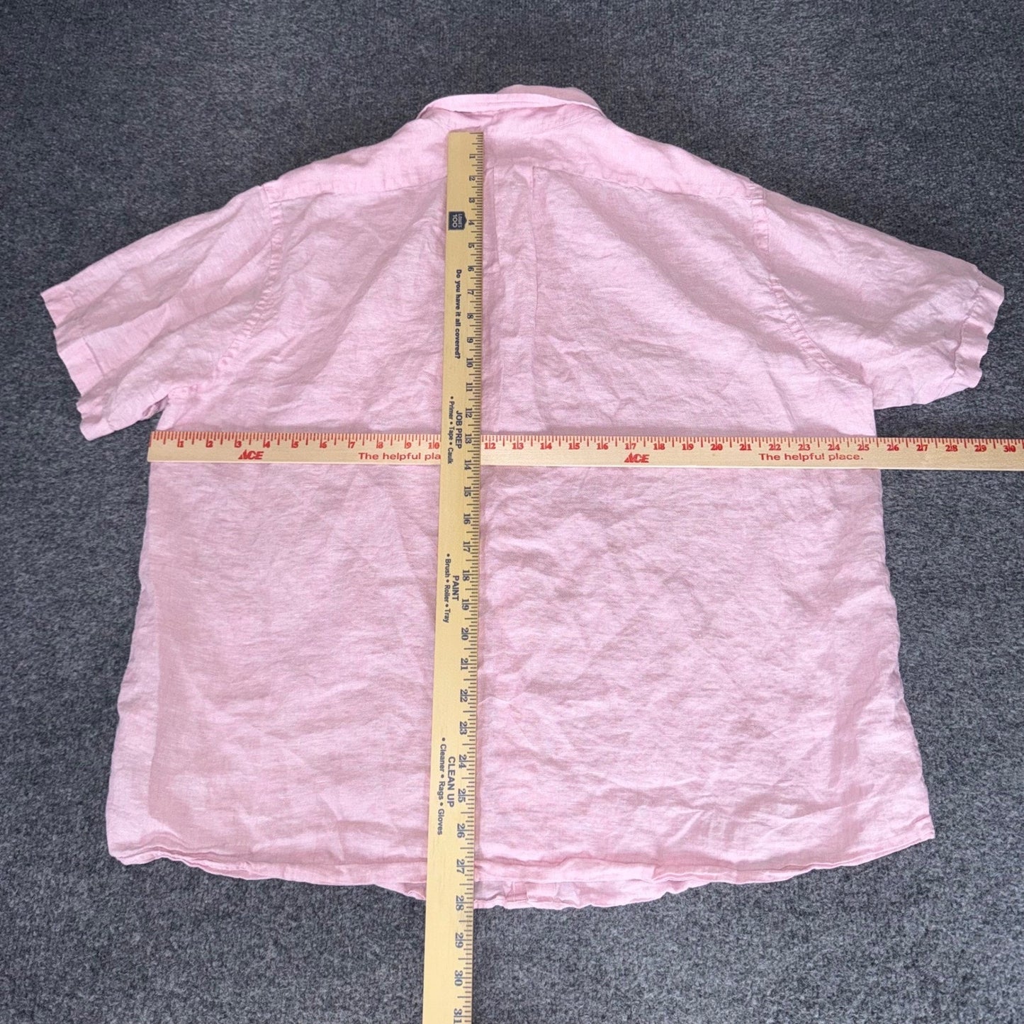 Brooks Brothers Mens XL Pink Baird McNutt Irish Linen Short Sleeve Button Down