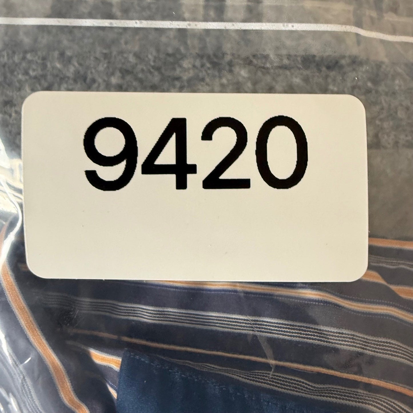 Faconnable Classique Mens XXL Short Sleeve Stripe Button Down Shirt Navy Orange