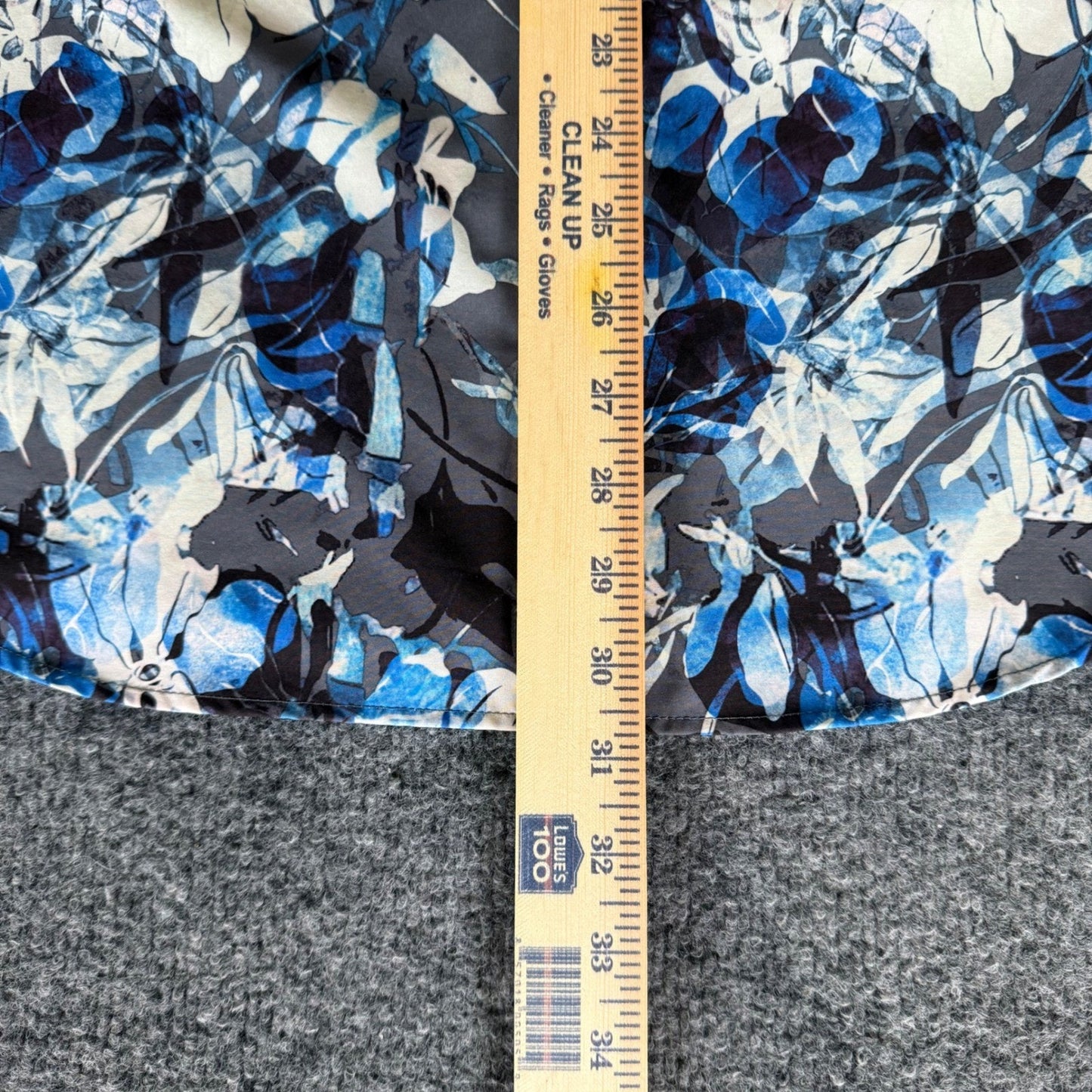 7 Diamonds 4 Way Stretch Shirt Mens Large Blue Floral Short Sleeve Button Up