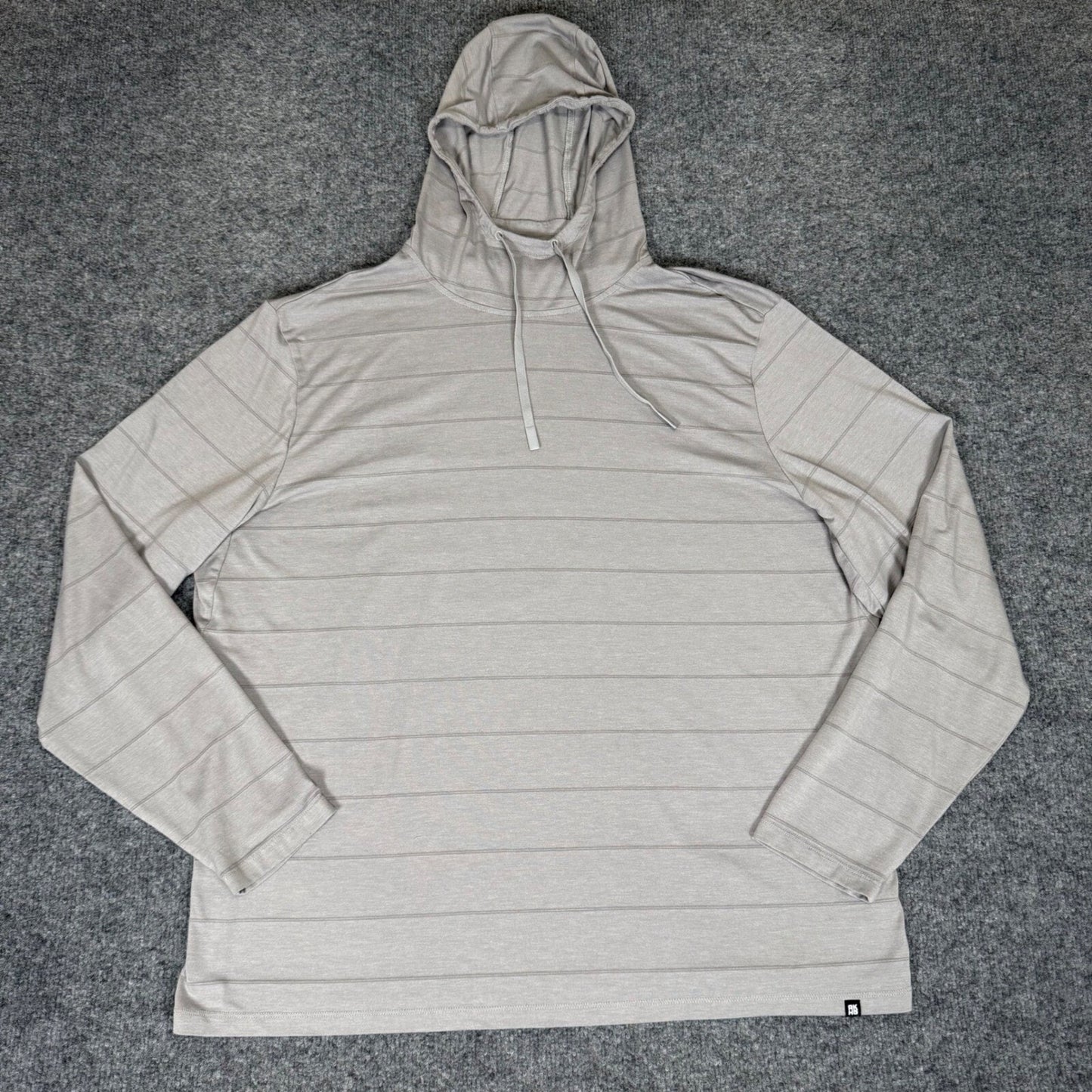 Alaskan Hardgear Hoodie Men's Grey XL Bamboo Striped Pullover ASHG Long Sleeve