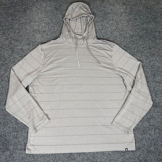 Alaskan Hardgear Hoodie Men's Grey XL Bamboo Striped Pullover ASHG Long Sleeve