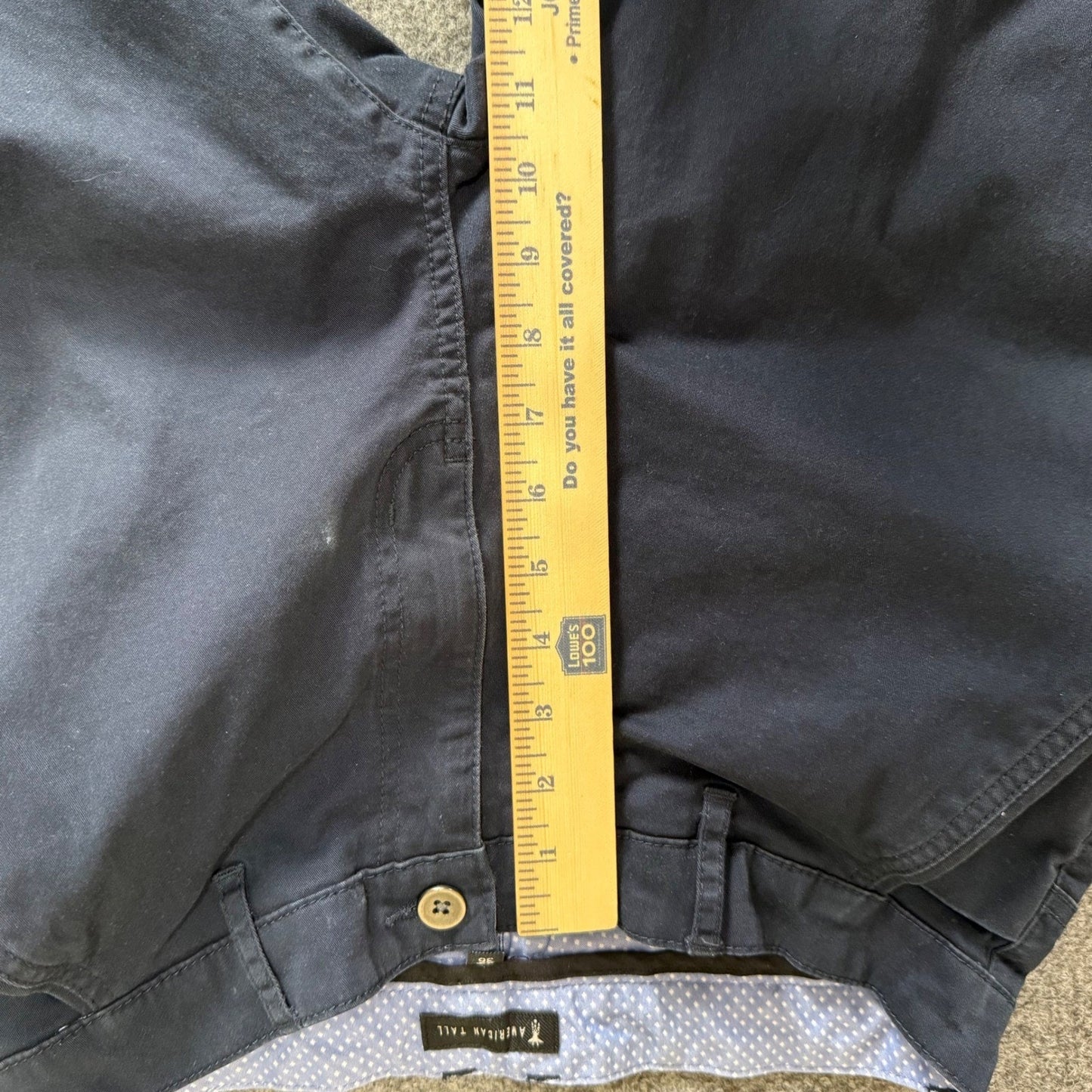 American Tall Pants Mens 32x36 Blue Chino Casual Office Everyday Extra Long Fit