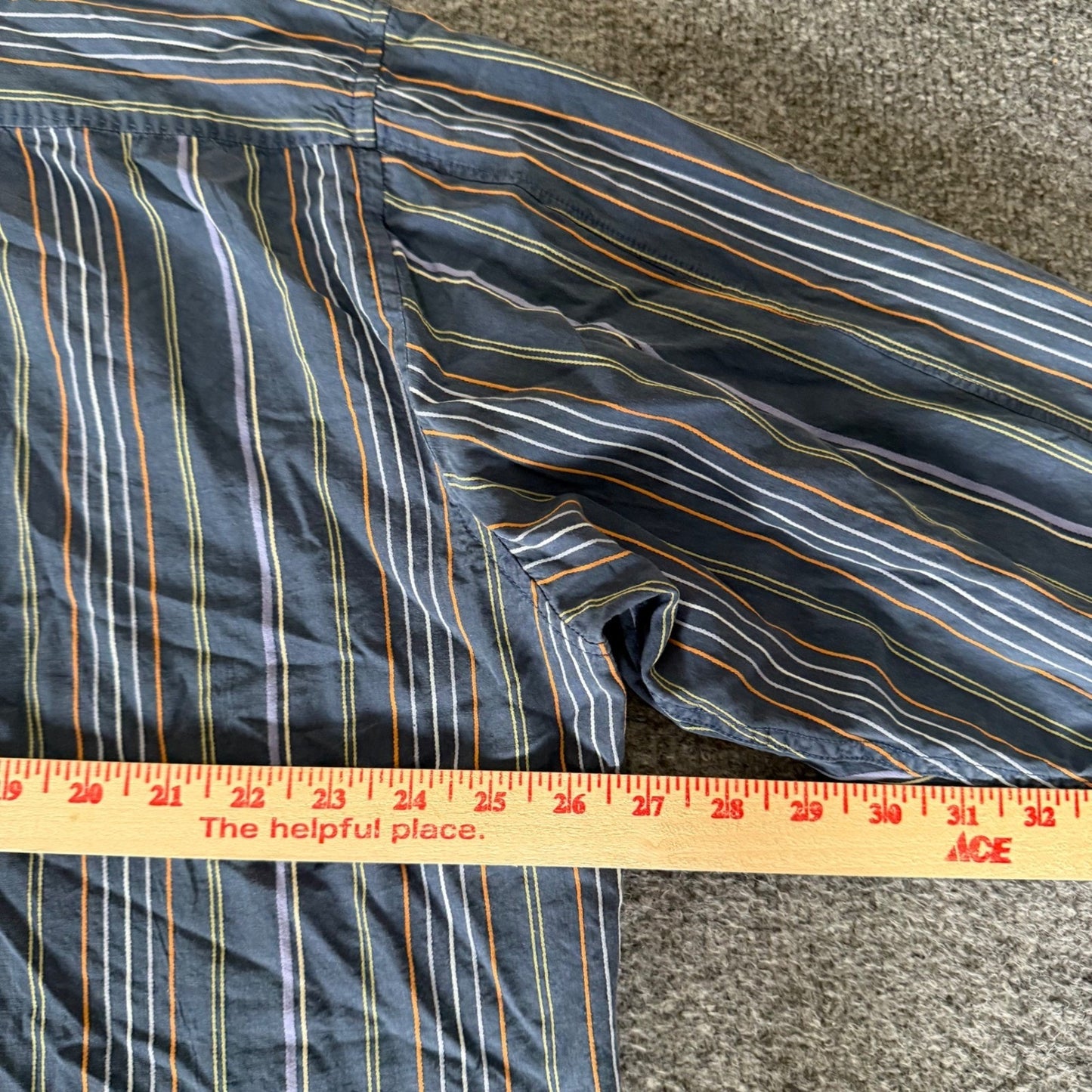 Tommy Bahama Mens XXL Blue Striped 100% Silk Long Sleeve Button Up Shirt Casual