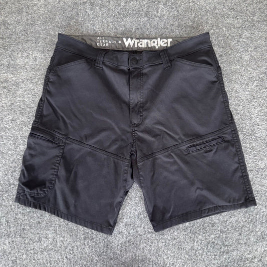 Wrangler ATG All Terrain Gear Cargo Shorts Mens 36 Black Hiking Outdoor Trail