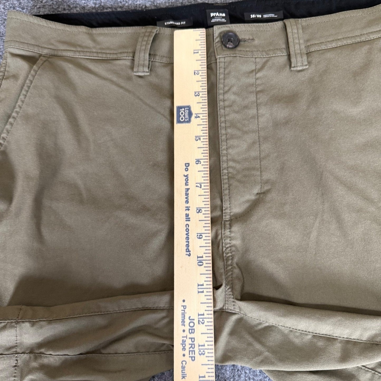 prAna Alameda Hiking Shorts Mens 38 Beige Chino 8" Outdoor Travel Stretch Trail