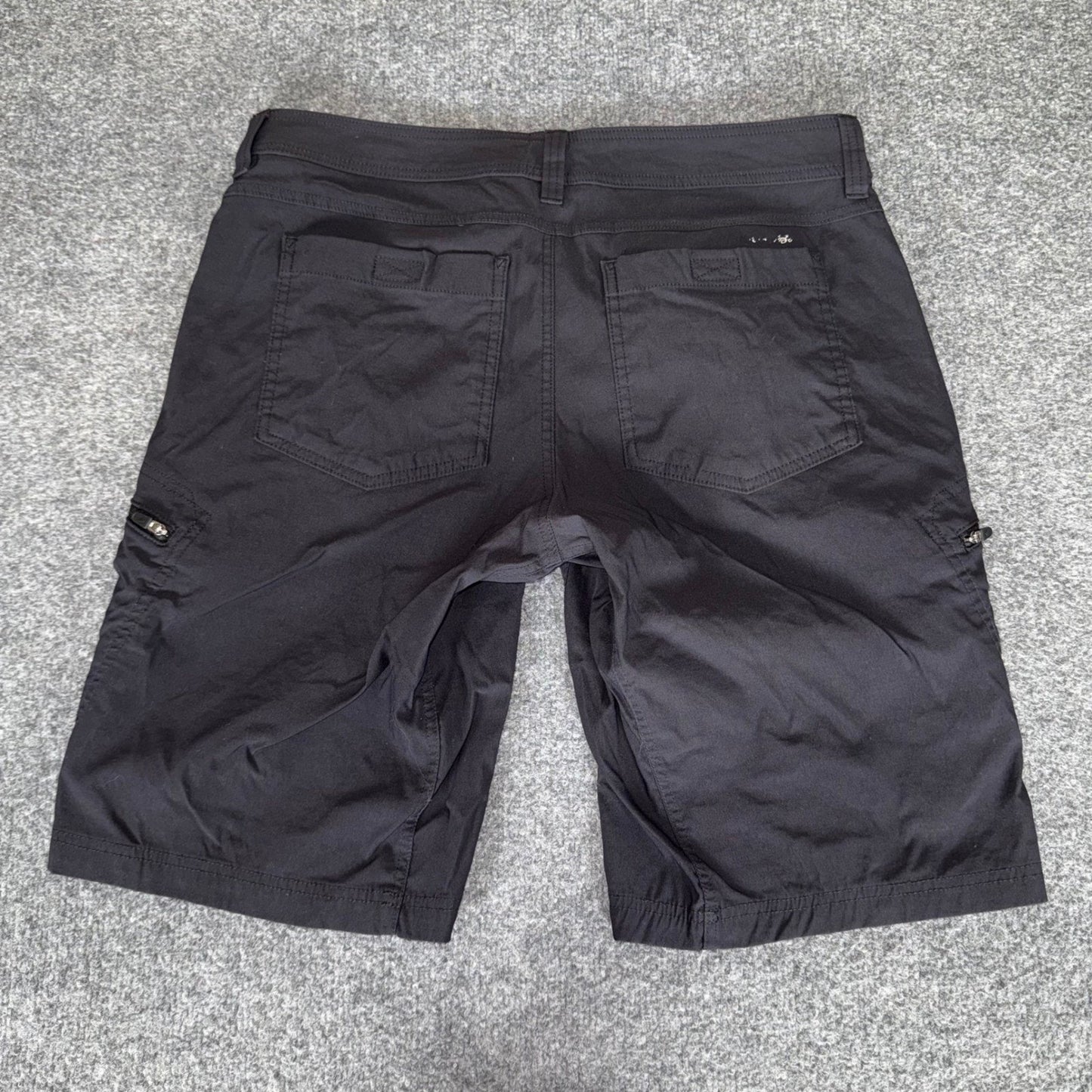 Eddie Bauer First Ascent Mens 34 Black Outdoor Hiking Shorts Nylon Stretch Cargo