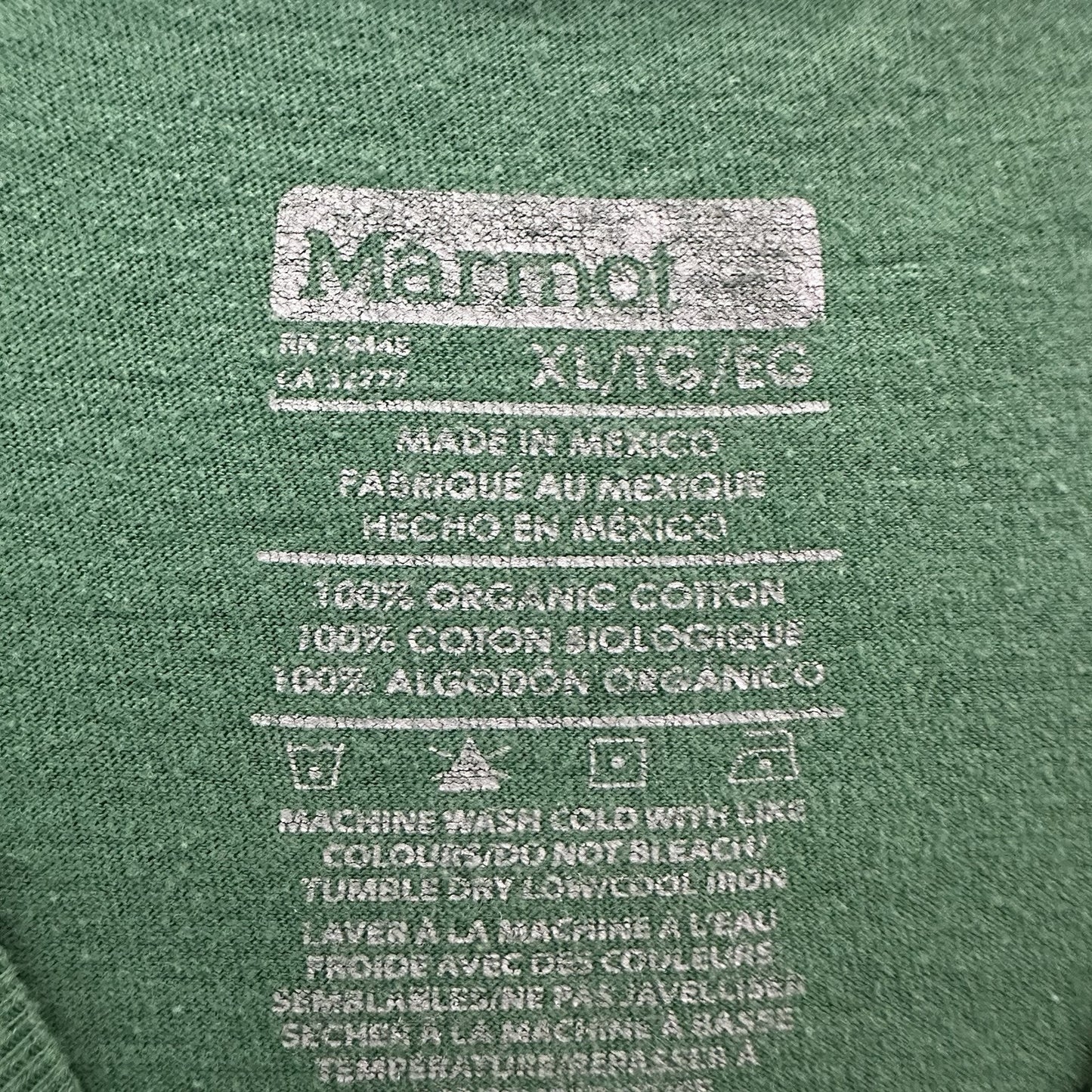 Marmot T-Shirt Mens XL Green Short Sleeve Outdoors Gorpcore Casual Adult