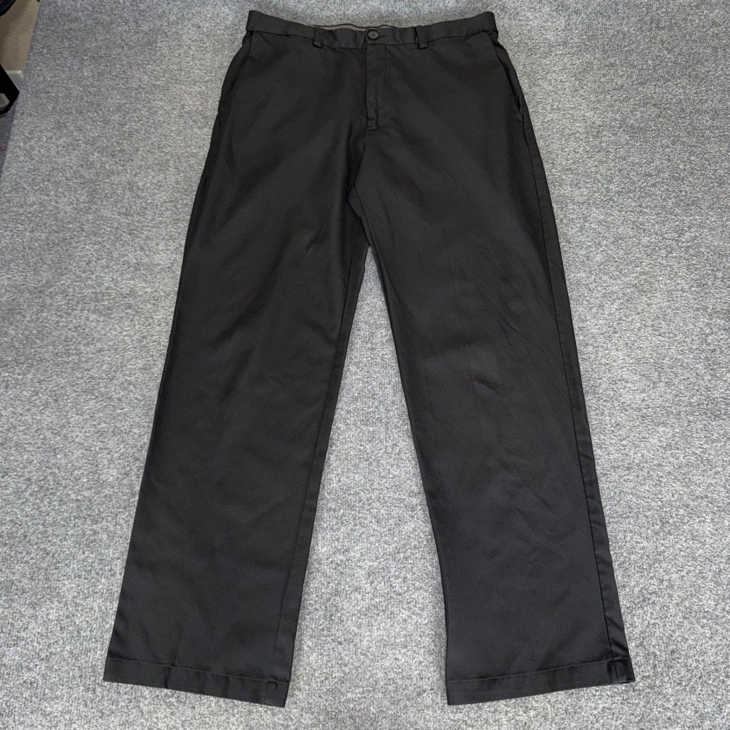 Haggar Cool 18 Pro Mens Black Dress Pants 34x31 Classic Fit Flat Front Trousers