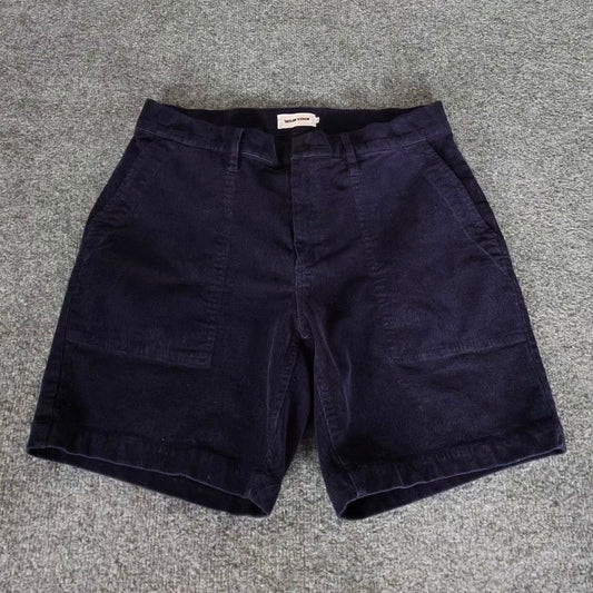 Taylor Stitch Corduroy Shorts Mens 32 Navy Blue Casual Heritage Chino Workwear