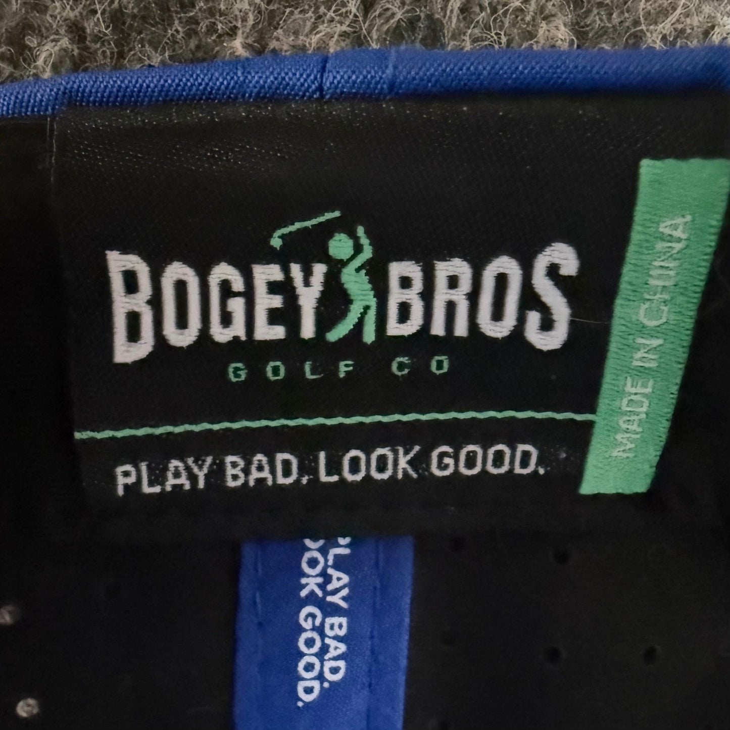 Bogey Bros Golf Fore Rope Hat Blue Snapback Perforated Performance Cap Athletic