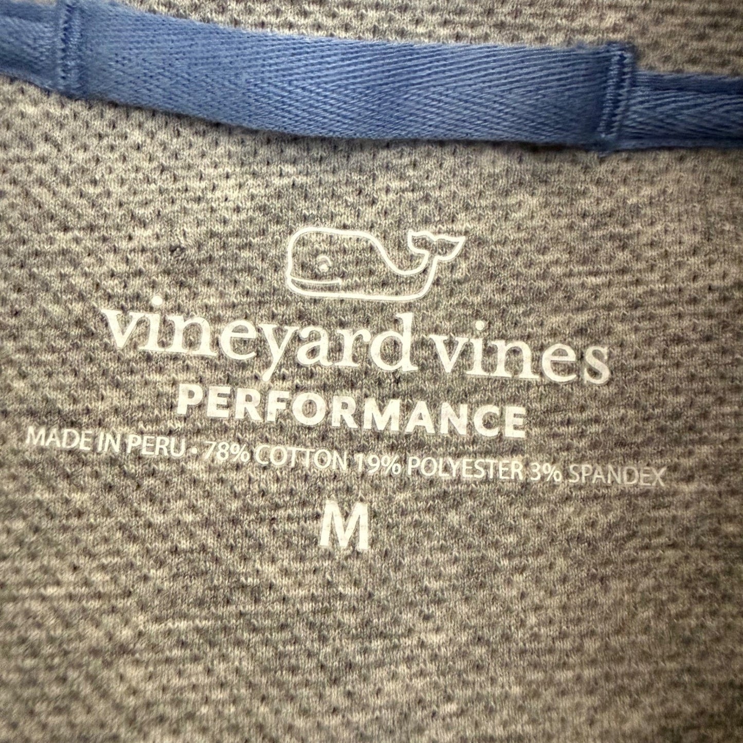 Vineyard Vines Saltwater Mens Medium Blue Striped 1/4 Zip Pullover Casual Golf