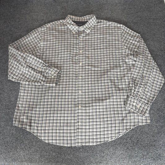 Van Heusen Flex Mens 2XL Plaid Button Down Shirt Long Sleeve