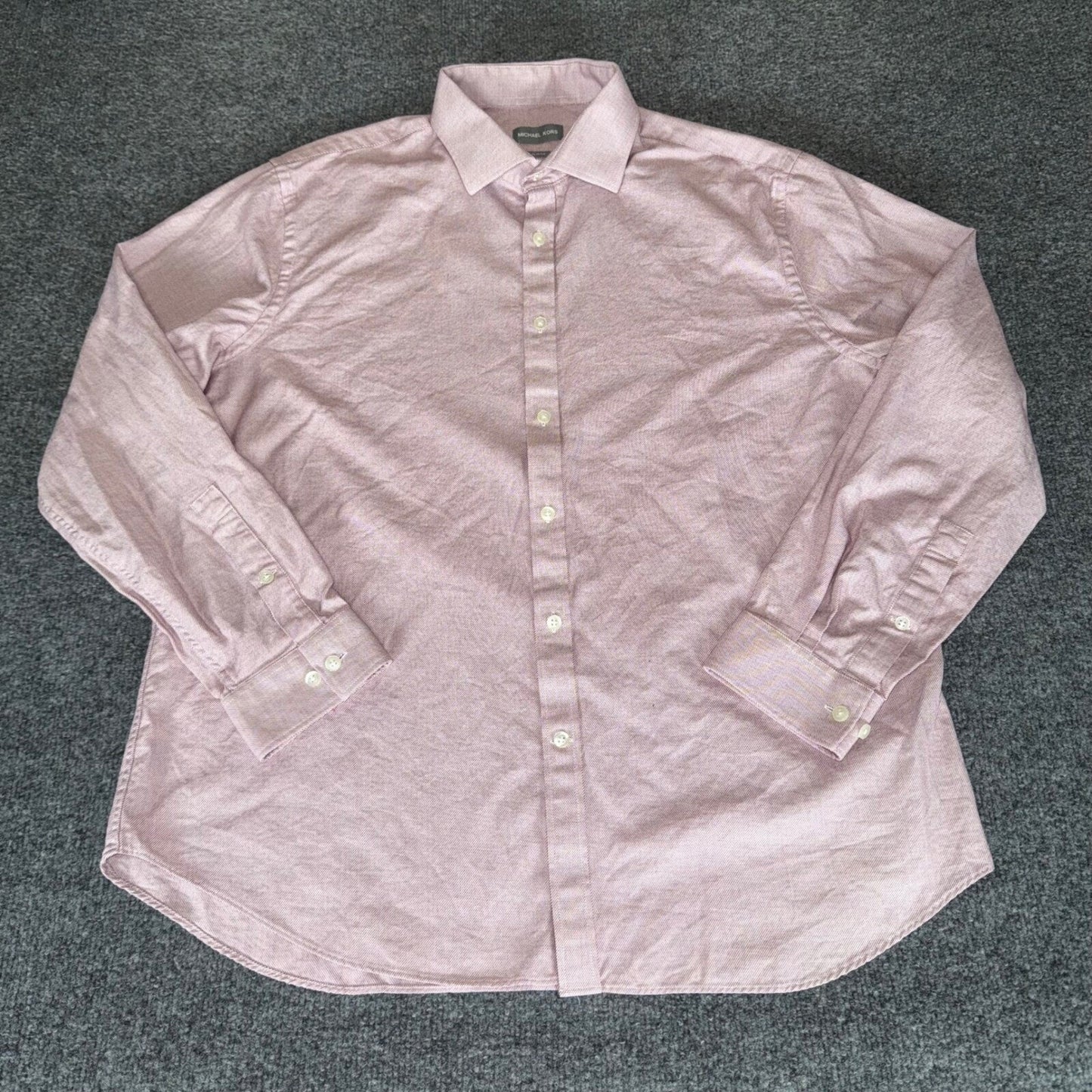 Michael Kors Dress Shirt 17.5 34/35 XL Slim Long Sleeve Cotton Formal Business