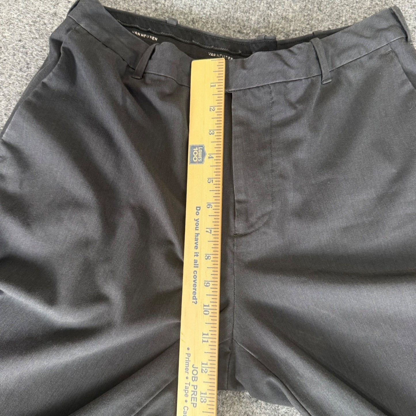 Van Heusen Flex Mens Straight Fit Dress Pants Gray 34x33 Stretch Trousers Office