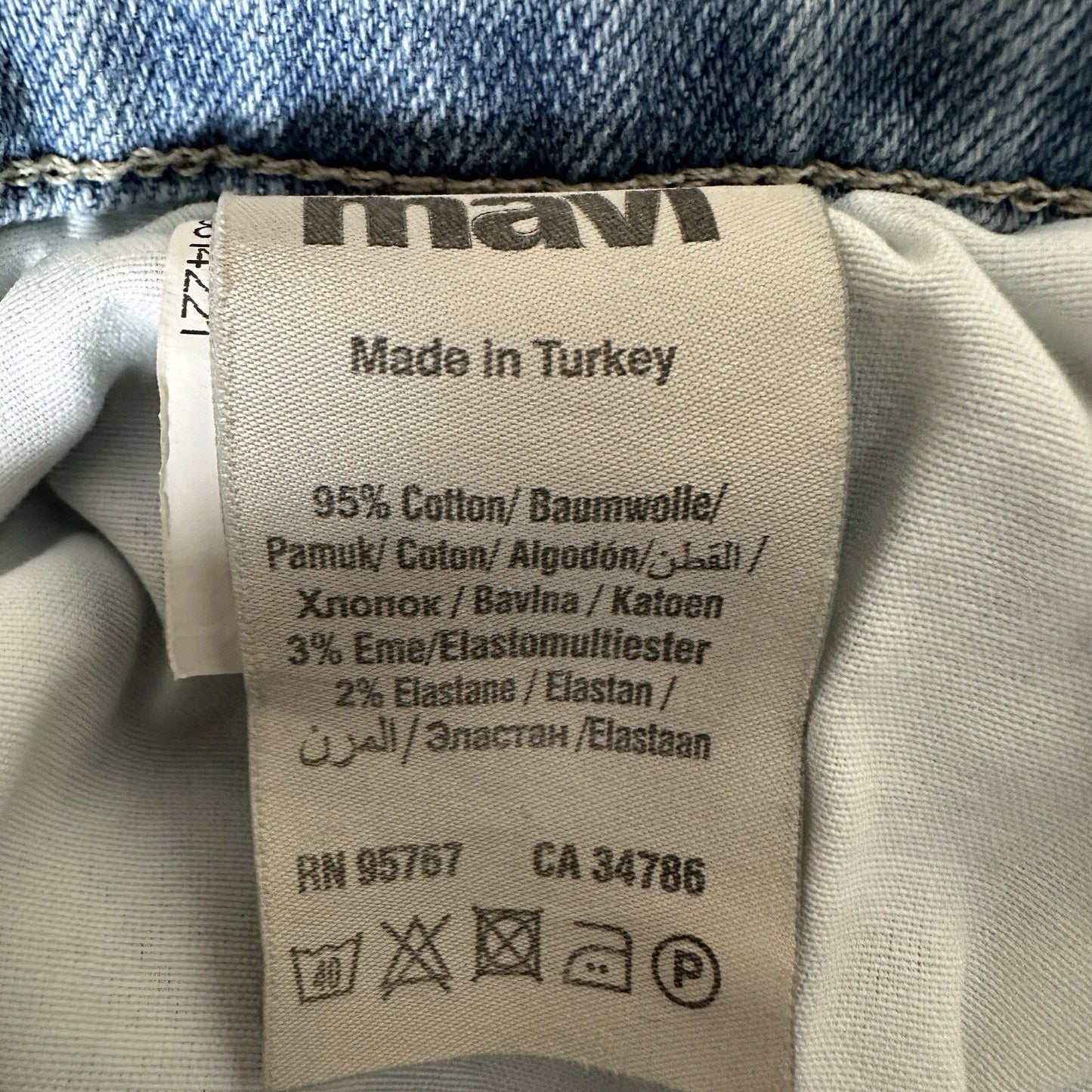 Mavi Jeans James Skinny Mens 37x27.5 Blue Denim Pants Light Wash Casual Mid Rise