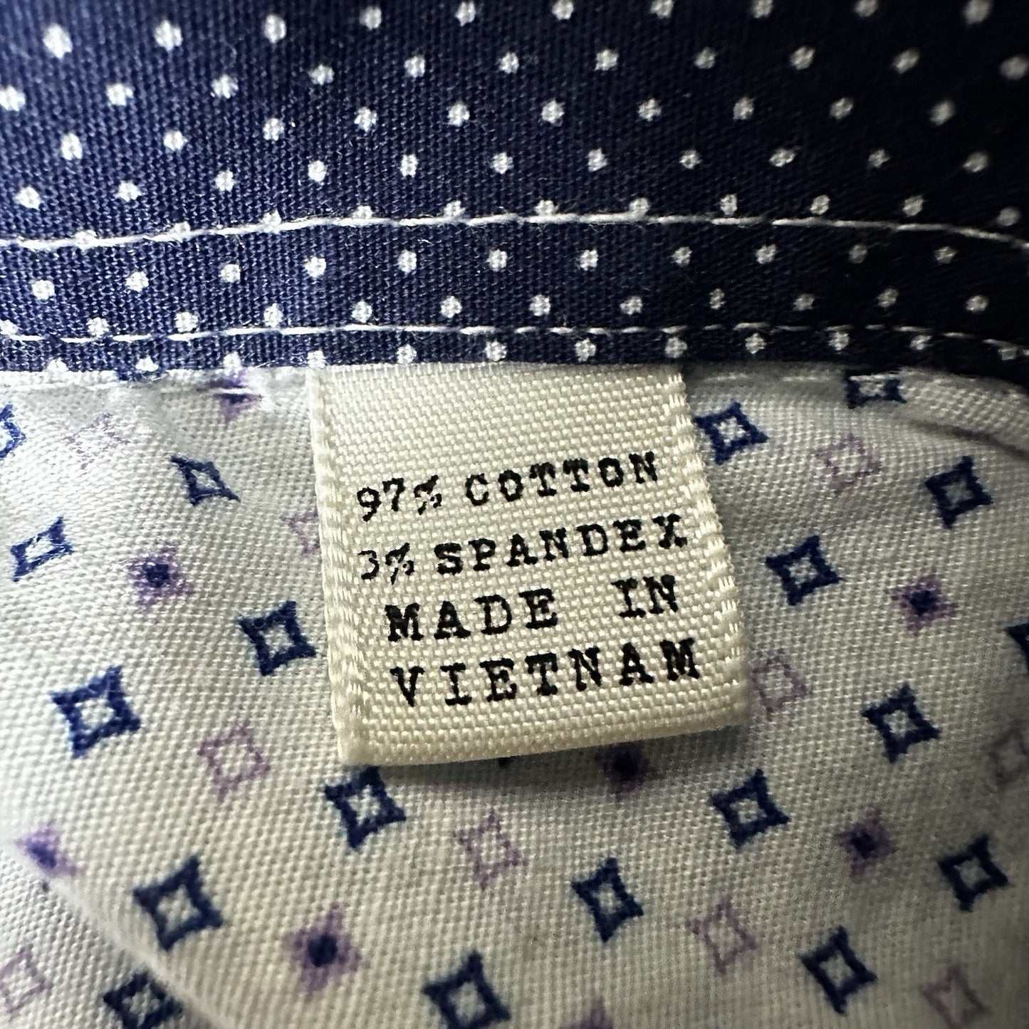 CON.STRUCT Shirt Mens XL Geometric Slim Fit Stretch Button Up Long Sleeve Casual