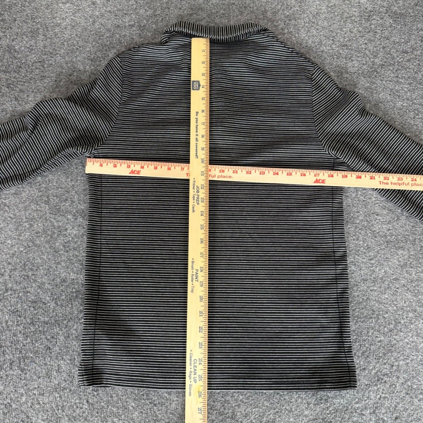 Michael Kors Mens Medium Black Striped Long Sleeve Polo Shirt Cotton Casual Golf