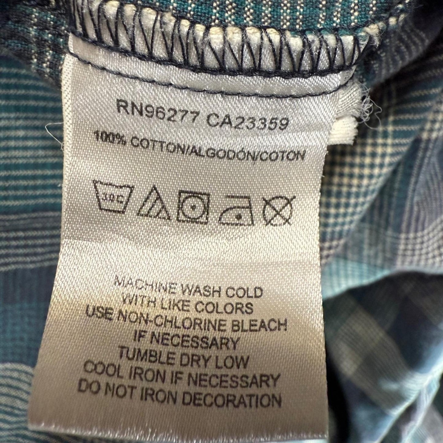 Vans Flannel Shirt Mens Small Green Plaid Long Sleeve Snap Button Front Skate