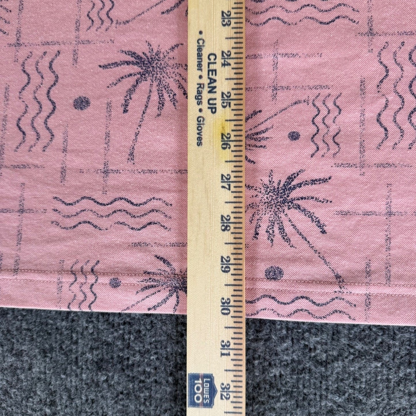 Travis Mathew Polo Shirt Men XXL Pink Palm Tree Golf Short Sleeve Stretch Casual