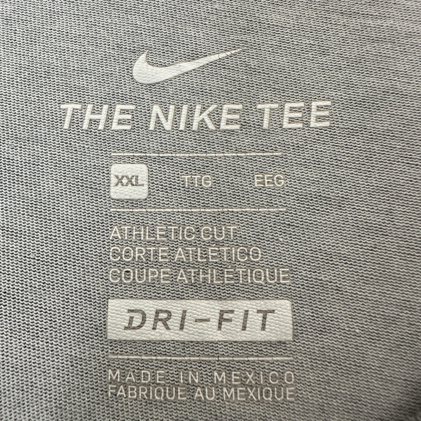 Nike Shirt Mens 2XL Gray Dri-Fit Swoosh Short Sleeve Activewear Casual XXL Adult