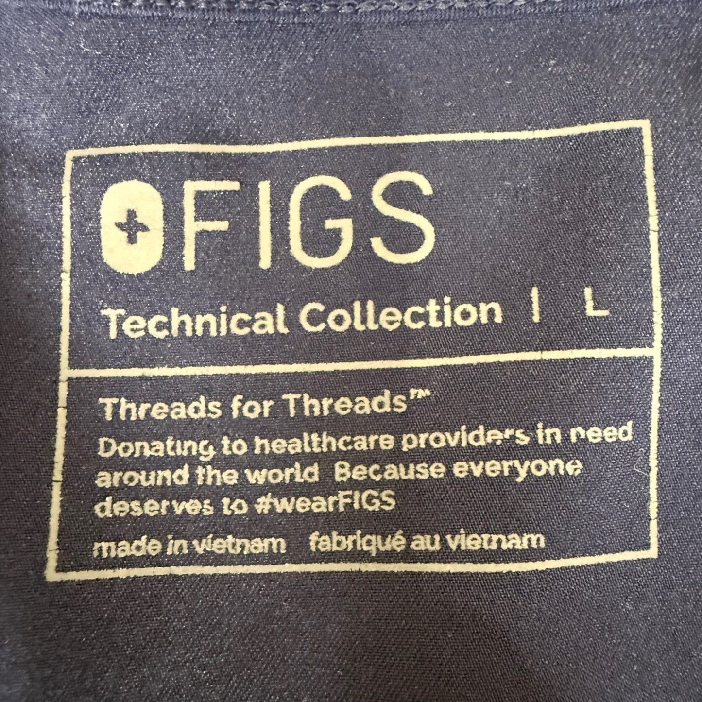 FIGS Catarina Womens Scrub Top Shirt Large Navy Blue Medical Healthcare Uniform