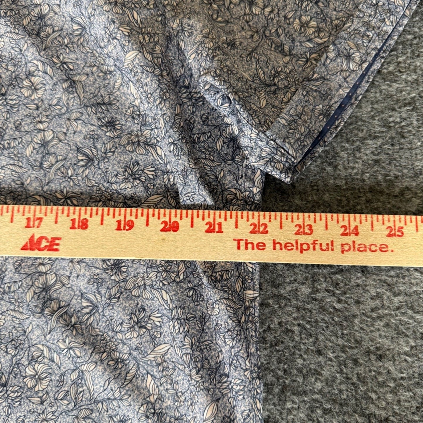 7 Diamonds Shirt Men L Blue Floral Short Sleeve Button Down 4 Way Stretch Casual